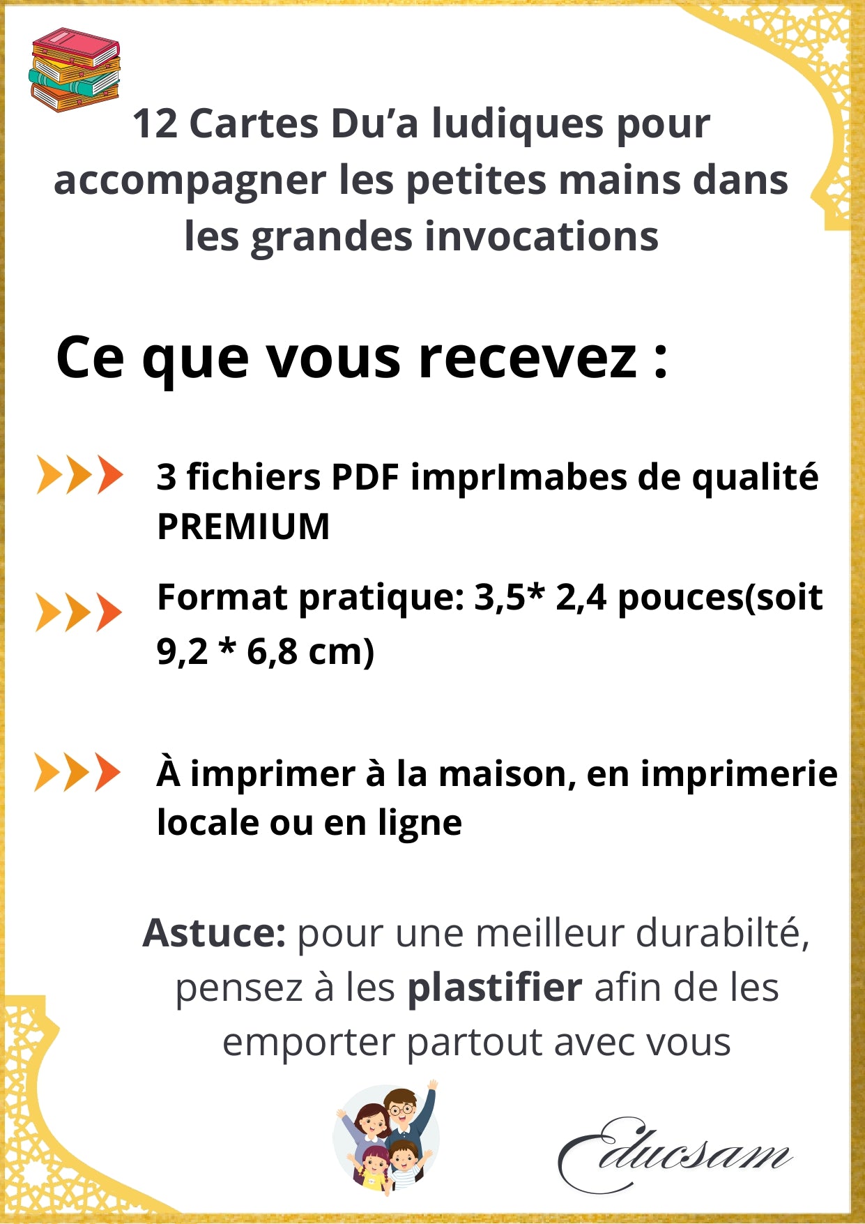 cartes de dua pour enfants