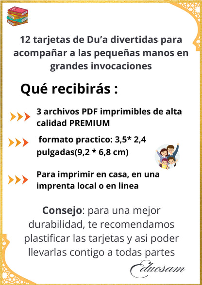 Tarjeta de dua para niños